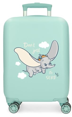 Disney Dumbo Fly Equipaje- Equipaje para niños, Unisex niños, Dumbo Cierre de combinación Lateral 4 Ruedas Equipaje de Mano está Fabricada en ABS, un Material rígido y Ligero.
