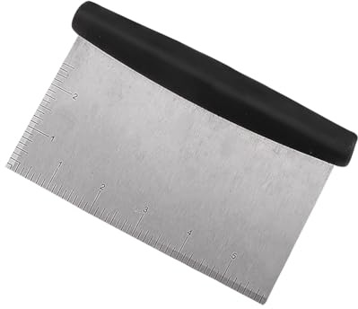 FSSTUD Stainless Steel Dough Cutter Kitchen Pastry Scraper Bread Baking Scraper Pizza Dough Scraper Cutter Baking Acraper Tool with Measuring Scale