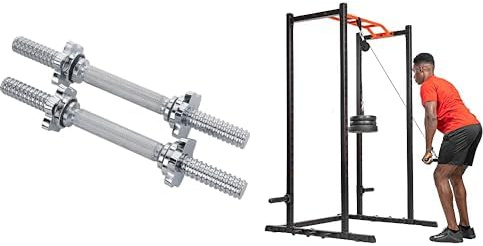 Sunny Health & Fitness 35,5 cm Hantelstangen-Set STDBH-14 + LAT-Pull-Down-Aufsatz SF-XFA006