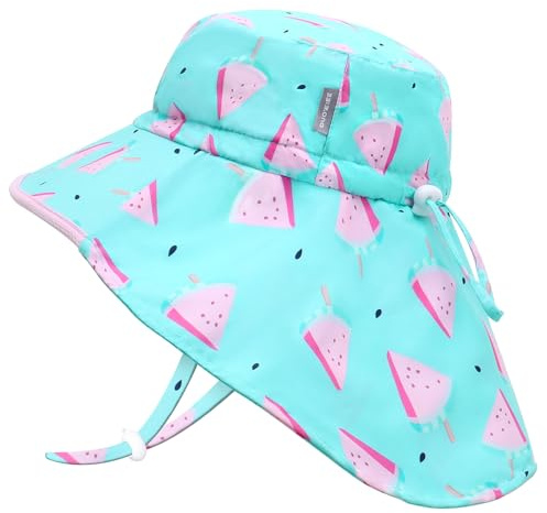 JANGANNSA Småbarn, solhatt, halsflik, baby, UV-skydd, sommarhatt, spädbarnshatt, UPF 50+ bredbrättad hatt, B6-glass, 6-24 mois