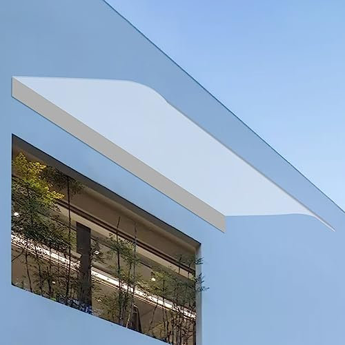 Mermajestic Polycarbonate Curved Porch, Door Awning Exterior,Transparent Door Canopy, Window Rain Shelter,UV Resistant Porch Awning Shelter,3.5mm Thick,for Patio Front Back Home House (A-120x40cm)