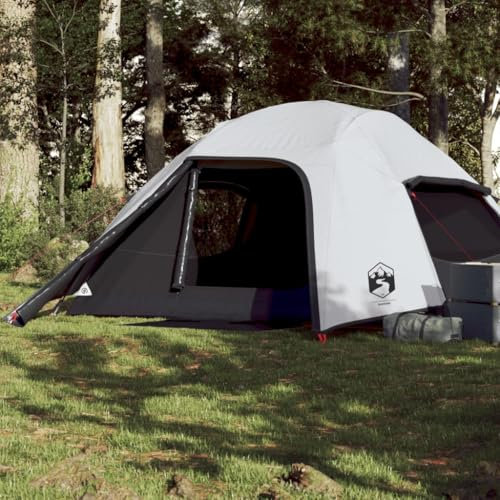 Tino Tech Kuppel-Campingzelt 4 Personen Outdoor Tent 290x320x150 cm Winddicht Campingzelt Familienzelt Große Wurfzelt Festivalzelt Wurfzelte für Familie Trekkingzelt Polyester Weiß, verdunkelnd