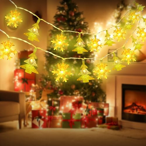 OWill Luci Natale Esterno Batteria 6M 40 LED Luci Interno, Lucine Led Decorative a Batteria, Addobbi Natalizi Per La Casa