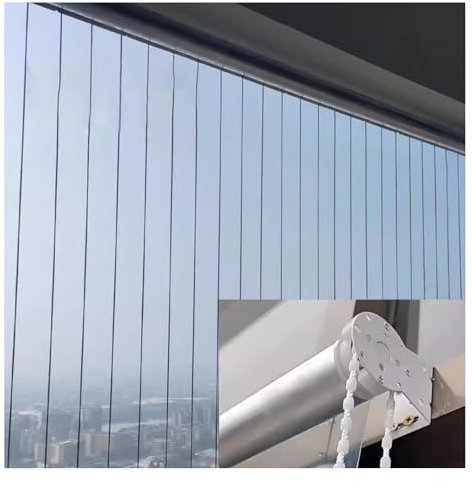 Tenda a Rullo Pvc Impermeabile Trasparente, Tende a Rullo Vinile Esterni ，Tande Avvolgibile Chiaro, Tapparella Avvolgibile Anti-vento/pioggia Per Finestre Pergolato(W125*H150cm/W49.21*H59.05in)