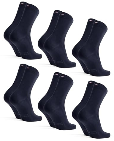 DANISH ENDURANCE Chaussettes en Coton, Respirantes et Douces, Lot de 6 | Chaussettes en Coton Biologique, Douces et Respirantes, avec Bandes Rafraîchissantes, pour le Bureau et le Quotidien, Unisexe