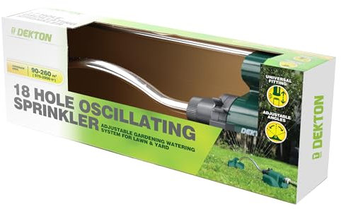 DEKTON 17-Hole Oscillating Sprinkler | Adjustable Coverage Up to 2800 Sq Ft | Ideal for Lawns and Gardens | Durable Construction