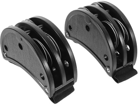 YARNOW 2 Piezas Accesorios de campana de pie Musical pandereta montada pandereta para bebés pandilla pandereta de percusión de mano panderetas de pie para adultos Metal Negro