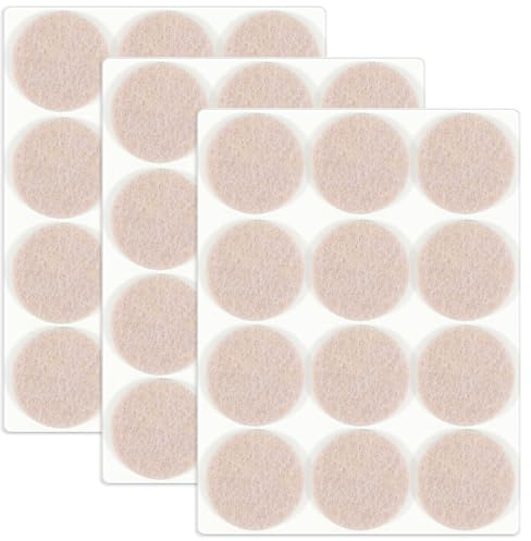 HNR 35mm Felt Furniture Pads for Hardwood Floors - 36 Pcs 3mm Thick Self Adhesive Chair Leg Felt Pads, Floor Protector Pads for Furniture Feet (Beige)