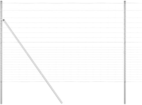 vidaXL Zaunpfosten Galvanisiert 25 x 1,6 m Stahl, Garten und Terrasse, Moderner Zaunpfahl, Rechteckige Stahltrennwand, Wetterfester Sichtschutz für Sicherheit