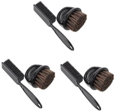 WRITWAA 3 Sätze Professionelles Barber Brush Set für Männer Sanfte Borsten Brush und Nackenstaubwedel Vielseitiges Bart und Haarstyling Tool Effektive Entfernung von Haarresten und Öl für