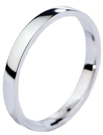 Eheringe In Silber, Ring Herren Daumen Polieren 14K Weißgold Größe 58 (18.5) Geschenk für Damen