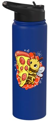 Beekeeper Design For Honey Bees Lover - Bee Kissing Pizza Stainless Steel Insulated Water Bottle