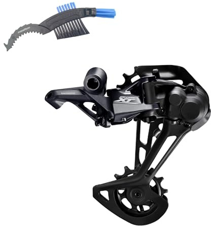maxxi4you Shimano Deore XT RD-M8100-SGS Schaltwerk 12-Fach 1x12 Shadow RD+ Schwarz inkl Fahrrad Kettenbürste