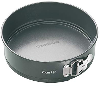 MasterClass Antihaft-Kuchenform zum Backen mit PTFE-, PFOA- und BPA-freier Antihaftbeschichtung, robuster, 1 mm dicker Karbonstahl, loser Springformboden, rund 23 cm (9), mit Schutzhülle
