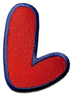 Catch the Patch Buchstabe L Rot Aufnäher zum Aufbügeln 6,3 x 4,6 cm Bügelbild für Kinder Erwachsene mit Vorname Initialen, Bügelpatch Buchstaben Alphabet