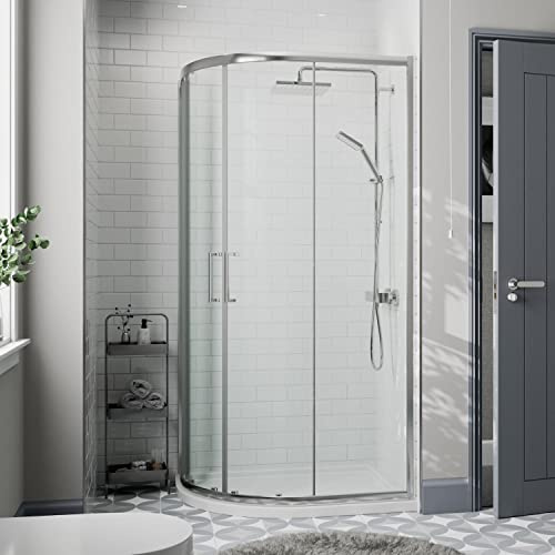 Diamond® 1200 x 800mm Offset Quadrant Shower Door Enclosure for Wet Room Cubicle Enclosures, 8mm Safety Glass, Polished Chrome, Framed, Left Hand
