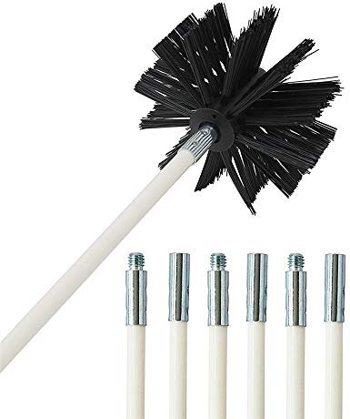 TuToy 12 Feet Dryer Duct Cleaning Kit Lint Remover Brush Synthetic Brush Head Drill Cleaning Brush
