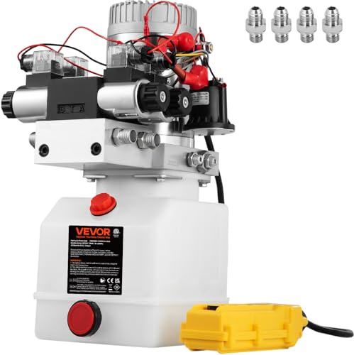 VEVOR Doble Solenoide Bomba Hidráulica 12V DC 4.5L Doble Efecto Solenoide Unidad de Control Hidráulica 4.5L ZZ004234 Escape Reparación Plástico
