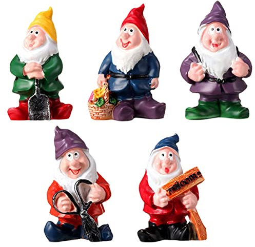 Parliky 5stücke Harz Zwerg Modelle Mikro Gartenschmuck Zwergenfiguren Garten Zwerge Ornament