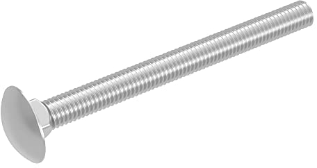 SECCARO Tornillo de bloqueo M8 x 90 mm, acero inoxidable V2A VA A2, DIN 603/ISO 8677, cabeza redonda plana con cuello cuadrado, rosca completa, 20 unidades