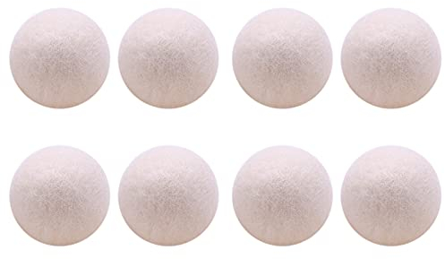 Josenidny Pack of 8 Wool Dryer Balls XL, Handmade, Environmentally Friendly, Natural Soft Rinse