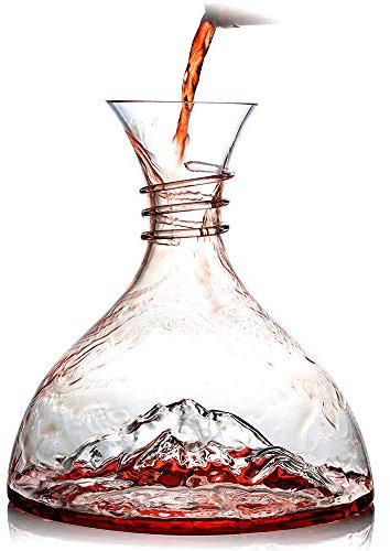Wantu YX 1800ML Iceberg Decanter per Vino Aeratore, Dispenser per Bottiglia di Vino in Vetro di Cristallo Senza Piombo Soffiato a Mano Decanter e Caraffe per Vino Unici