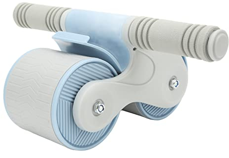 Bauchroller für Bauchmuskeltraining, Automatisches Rebound-Bauchroller-Rad-Trainingsgerät für Kerntraining, Bauchrad-Roller für Heimfitnessstudio, Bauchmuskeltrainingsgerät (Blau grau)