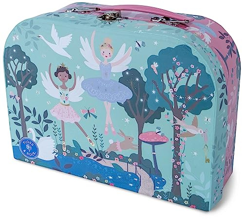 Kids Fairy Tale Enchanted Tin Afternoon Tea Party Girl Set 9 Piece With Decorative Matching Storage Box Eco Friendly