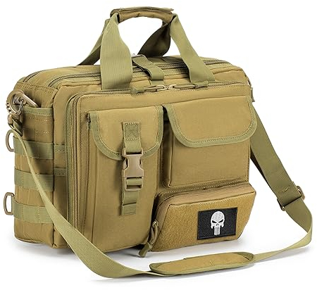 SPAHER Arbeitstasche Herren Laptoptasche 14/15.6/17.3 Zoll Messenger Bag Pilotentasche Aktentasche Herren Taktische Tasche Militär Tasche Tragetasche Schultertasche Geschenk für Männer