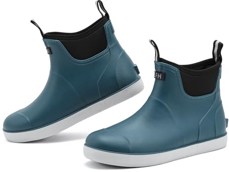 Rumkok Gummistiefel Herren Halbhoch, Anti-Rutsch Stiefel Mode PVC | Chelsea Schuhe Grundlegend Wasserdicht Atmungsaktiv Stiefeletten, Gummistiefel Herren
