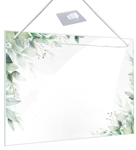 VILLCASE Trocken Acryl Menütafel Abwischbar, Hängende Acryltafel Löschbare, 30x20cm, Wiederverwendbare Tafel Acryl Memotafel mit Tuch und Hängeseil, für Küche und Büro