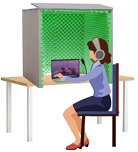 Tragbare Gesangsaufnahmekabine, schalldichte Desktop-Abdeckung, Mikrofon-Isolationskabinenwürfel, verringert den Lärm für die Aufnahme von Studio-Podcasts, Gesang und Rundfunk