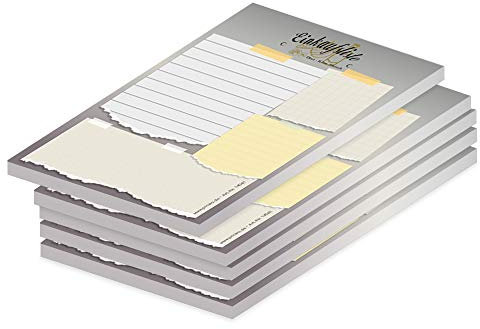 PRICARO Einkaufsliste Zettel, magnetisch, A6, 50 Blatt, 5 Stück