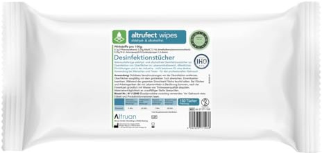 Altrufect® Desinfektionstücher, unparfümierte alkohlfreie Wipes zum Desinfizieren, Nachfüllpackung, ohne Alkohol, farblos, geruchsarm und parfümfrei - 150 Tücher