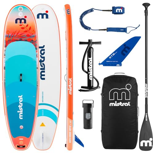 Mistral© SUP Board Set Havana 10'6 - Aufblasbar - für Kinder & Erwachsene - Anfänger & Fortgeschrittene - Mit Universal Kamerahalterung