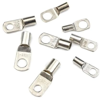 10 PCS SC Bare Copper Terminal Wire Welding Cable Lug Connector Cold Pressure Crimp Terminal Set SC6-6 SC16-6 SC25-8 (Color : SC10-6, Size : 10Pcs)