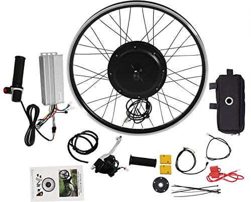 Kit Conversione Elettrica Bicicletta, 1000W 48V Ruota Posteriore 26 con Display LCD, 5 Velocità, Cruise Control e Sensore Pedalata Adatto per Ciclisti​