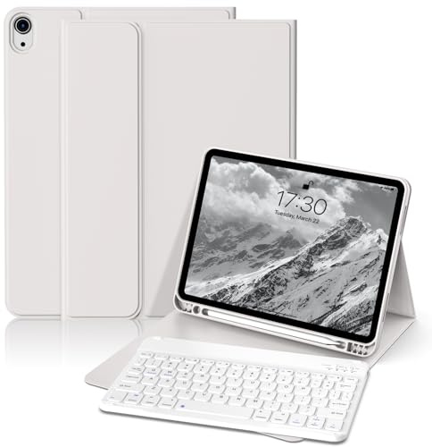 GKABXY Case with Keyboard for iPad Air 11 inch M4 2026 /M3 2025/M2 2022 | For iPad Air 5th/4th Gen 10.9 with Pen Holder, Soft TPU Back , Magnetically Detachable Bluetooth Keyboard cover, Gray