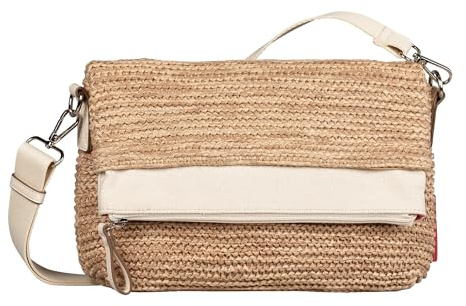 TOM TAILOR Vicky Damen Überschlagtasche Umhängetasche Mittelgroß Beige