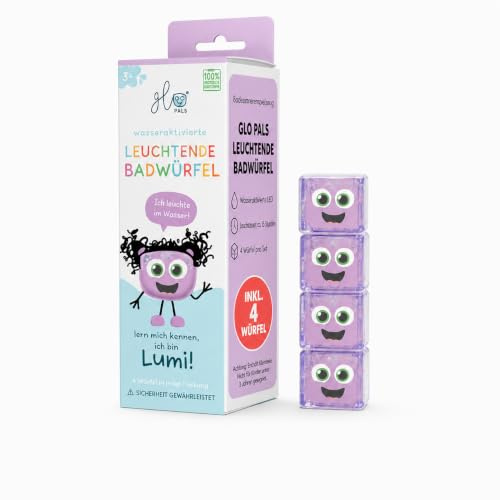Glo Pals 4er-Set leuchtende Badewürfel – Wasseraktivierte LED-Würfel für EIN sensorisches Badeerlebnis - Lumi Violet