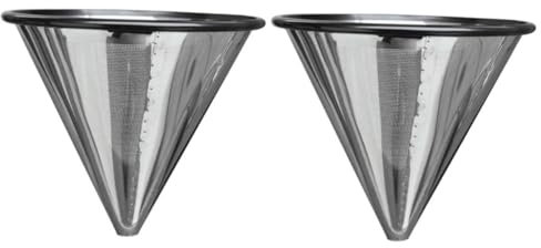 Amosfun 2 Pièces goutteur de café réutilisable goutteur de tasse à café cafetières à portion individuelle filtre à café réutilisable filtre café reutilisable filtre à thé Silver