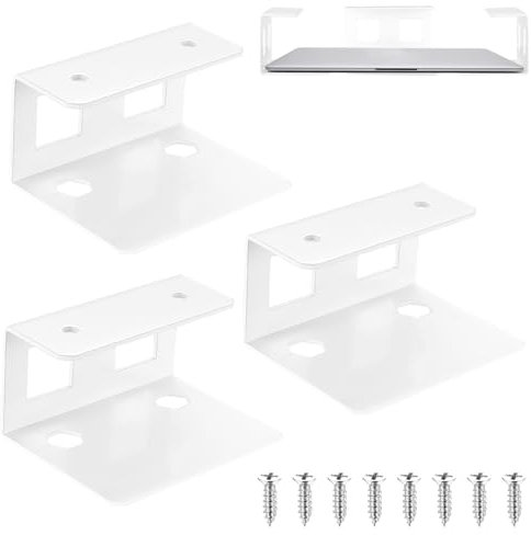 3 Pcs Supports pour Ordinateur Portable Sous le Bureau, Supports Multifonctionnels sous Le Bureau de Rangement pour Ordinateur Portable Tablette Clavier Appareils d'une épaisseur < 3,5 cm (Blanc)