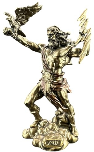 57 SPECIAL REPLICAS Statuette Decoration - Zeus, Le Seigneur Grec de l'Olympe - Figurine Decoration Noel Bronze Sculpture Statue Cadeau Homme Cadeau Femme Décoration Salon