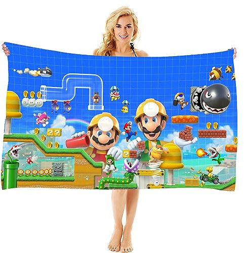 MAJEQZGY Maro, asciugamano da bagno con stampa 3D, per bambini, telo da bagno, ultra morbido, super assorbente, durata, spiaggia, bagno, viso, adolescente (riparazione)