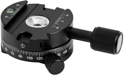 Gosknor Abrazadera Panorámica Liberación Rápida, Adaptador de Trípode con Escala 360° Adaptador Montaje para Cámara Placa de Fijación Liberación Rápida para Trípode Monópode y Estabilizador DSLR