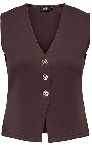 ONLY Vest Onlnaomi S/L Gilet SWT, Chocolat, M Femme