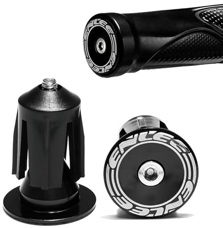 ARVORUM Bike Handlebar End Plugs, Handlebar End Caps, Bicycle Handlebar Plugs, for Road Mountain Bikes, Aluminum, Beautiful, Lightweight, Easy to Install, (Set of 2)-Black