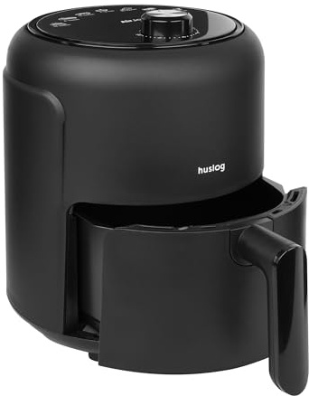 Huslog Friggitrice ad aria calda 2,3 l 1000 W | Frittura senza olio con timer da 0 a 60 minuti | Antiaderente, antiaderente, antiscivolo | Mini friggitrice a risparmio energetico per 1-2 persone