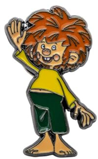 Bavariashop | Pumuckl Servus Pin | Lustiger Anstecker aus Emaille | Anstecker für Rucksack und Kleidung | 3 x 1,5 cm