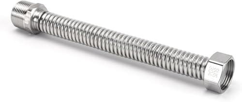 Tubo Flessibile per Acqua 1/2” x 1/2” in Acciaio Inox Estensibile 220–420 mm – Collegamento Idraulico Universale Sicuro e Resistente